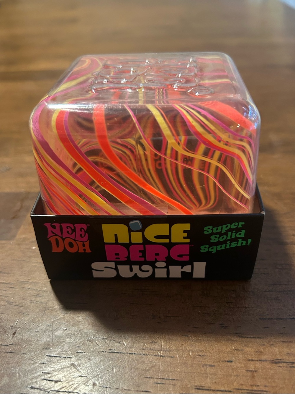 Needoh Nice Berg Swirl Sensory Squish Toy - Pink & Orange